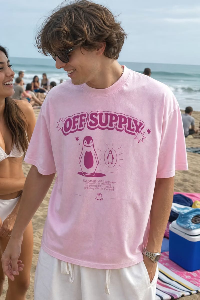 PENGUINE OFF SUPPLY PINK T-SHIRT