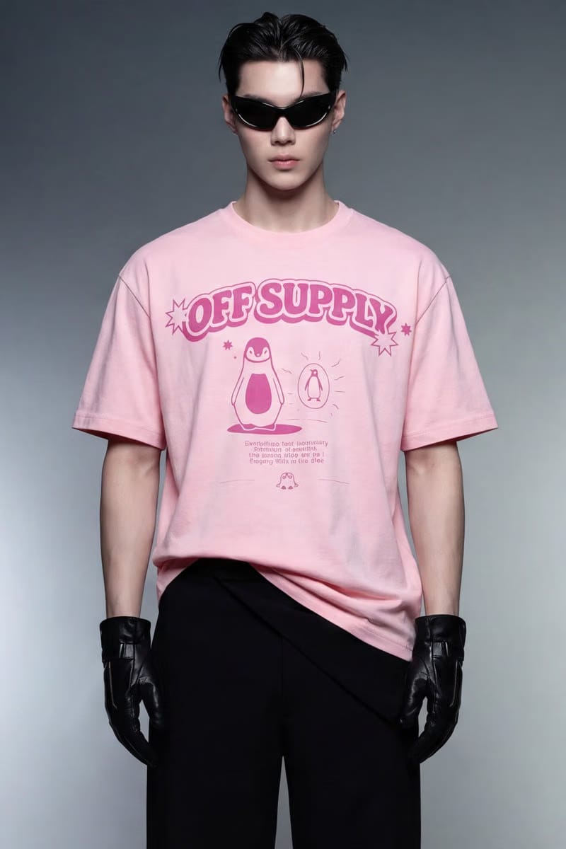 PENGUINE OFF SUPPLY PINK T-SHIRT
