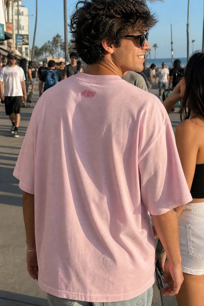 STAY PAWSITIVE OFF SUPPLY PINK T-SHIRT