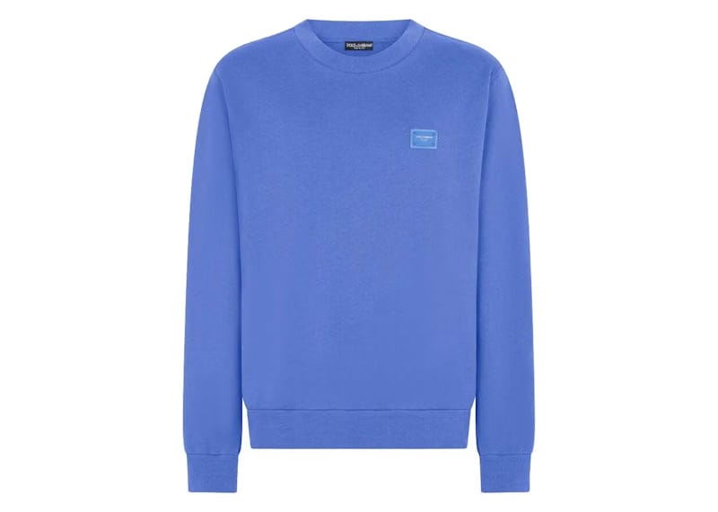 Dolce & Gabbana Jersey Branded Plate Sweatshirt Blue