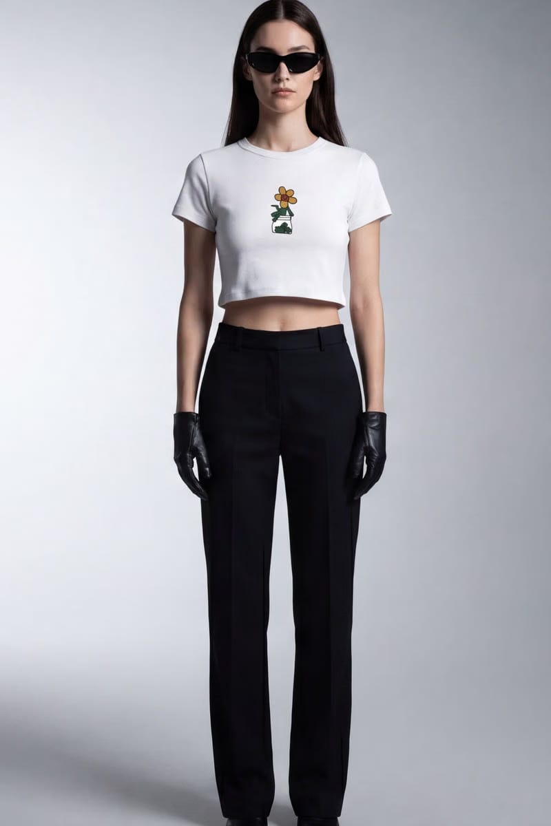 Forfksake Smocking Sunflower Baby Tee