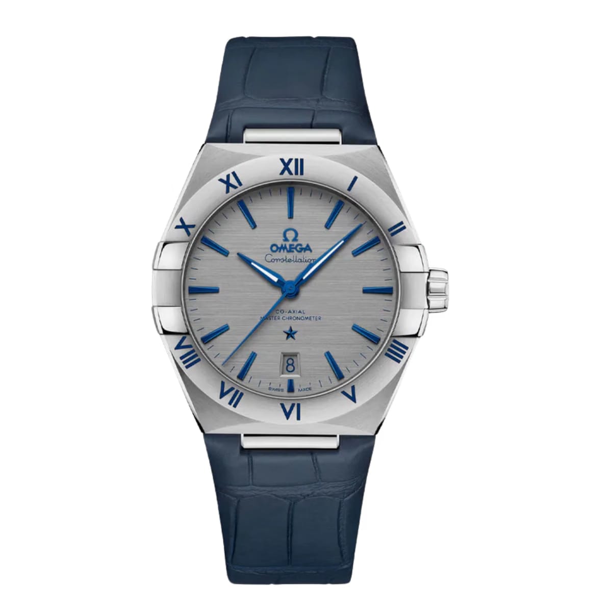 Omega Constellation 131.13.39.20.06.002 Co‑Axial Master Chronometer Automatic Dial Blue Leather Strap Watch