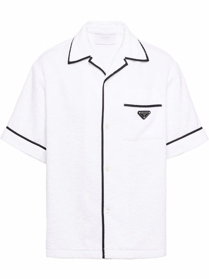 Prada Cotton Bowling Shirt White