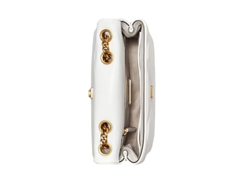 Tory Burch Kira Diamond Quilt Small Convertible Shoulder Bag Blanc