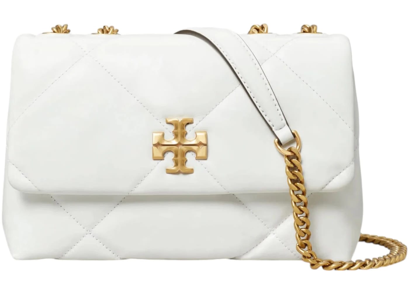 Tory Burch Kira Diamond Quilt Small Convertible Shoulder Bag Blanc