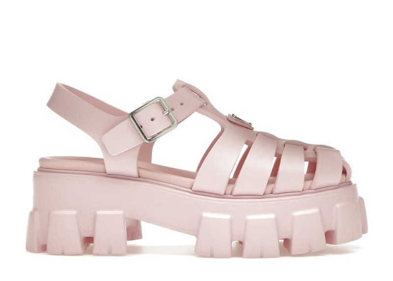 Prada Monolith Foam Rubber 55mm Sandals Alabaster Pink
