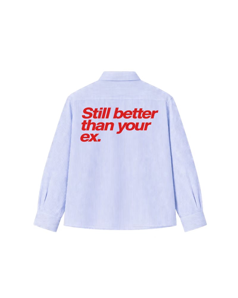 BETTER THAN YOUR EX STRIPED SHIRT - SKY BLUE