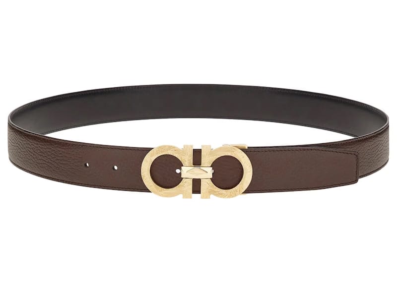 Ferragamo Reversible And Adjustable Gancini Belt Brown/Black