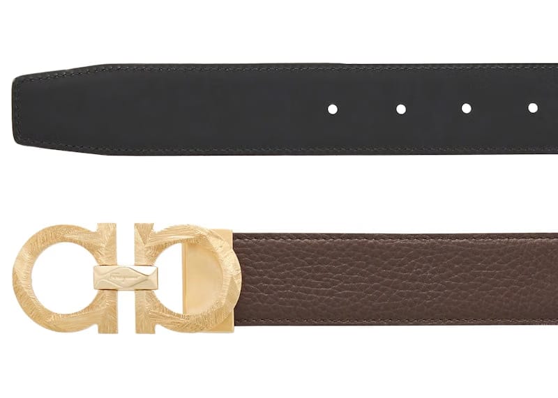 Ferragamo Reversible And Adjustable Gancini Belt Brown/Black