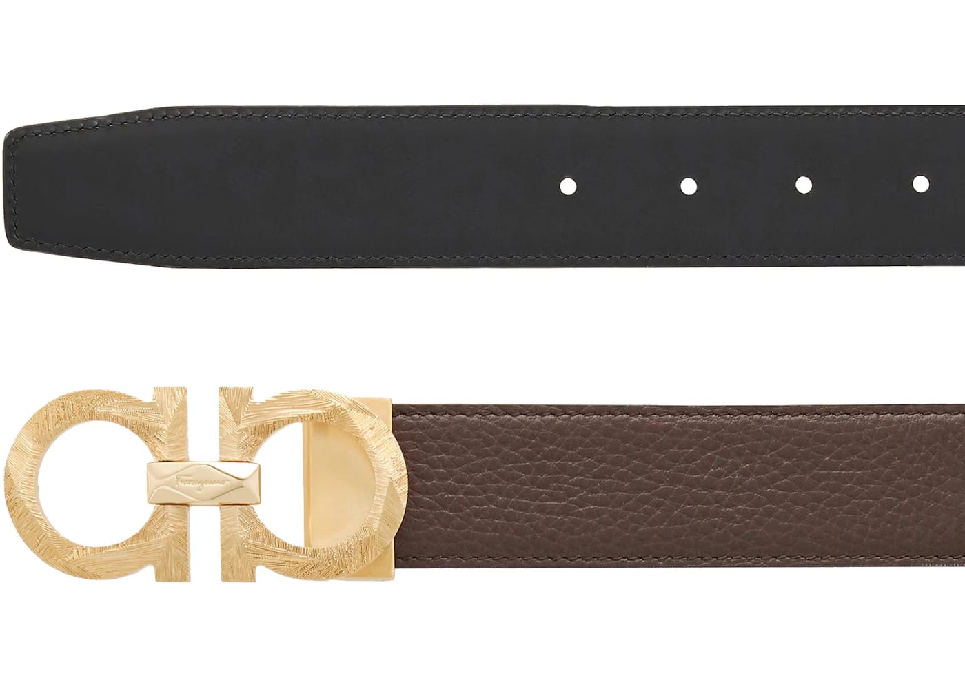 Ferragamo Reversible And Adjustable Gancini Belt Brown/Black
