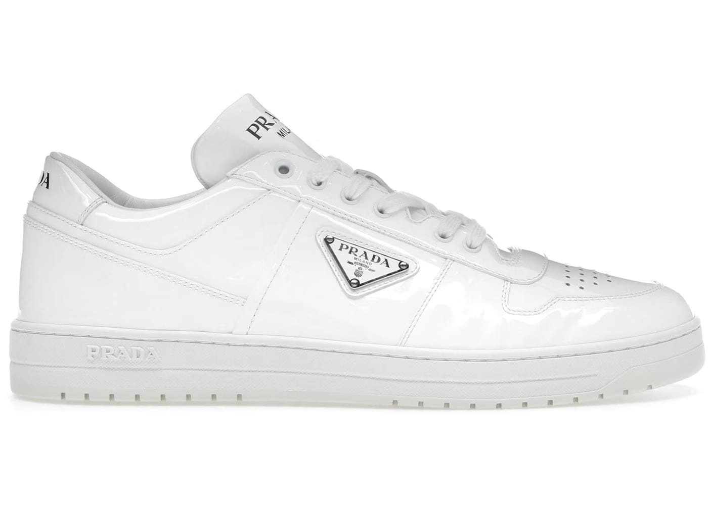 Prada Downtown Low Top Sneakers Leather White