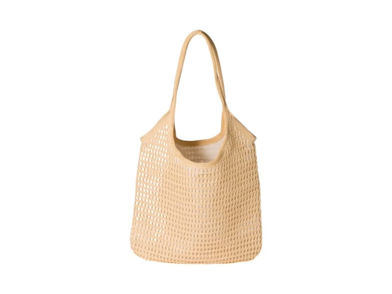 Miu Miu IVY Raffia-Effect and Linen Bag Natural