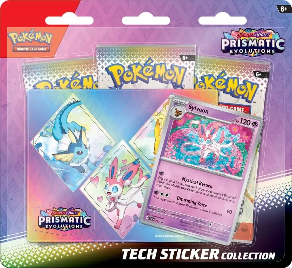 POKÉMON TCG Scarlet & Violet 8.5 Prismatic Evolutions Tech Sticker Collection Assorted