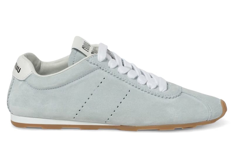 Miu Miu Plume Suede Sneaker Light Blue (Women's)
