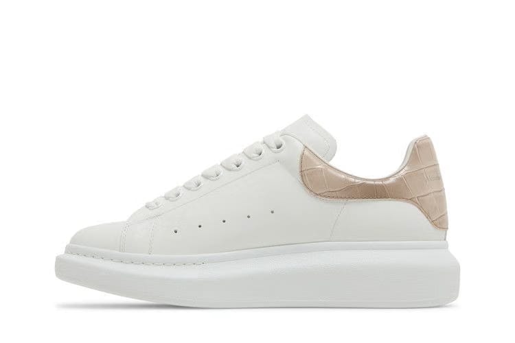 Alexander McQueen Oversized Sneaker White Beige Crocodile
