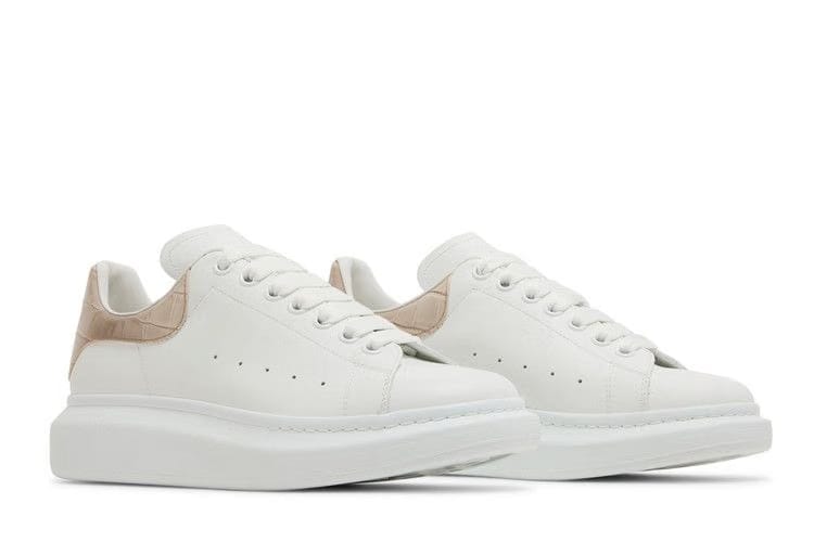 Alexander McQueen Oversized Sneaker White Beige Crocodile