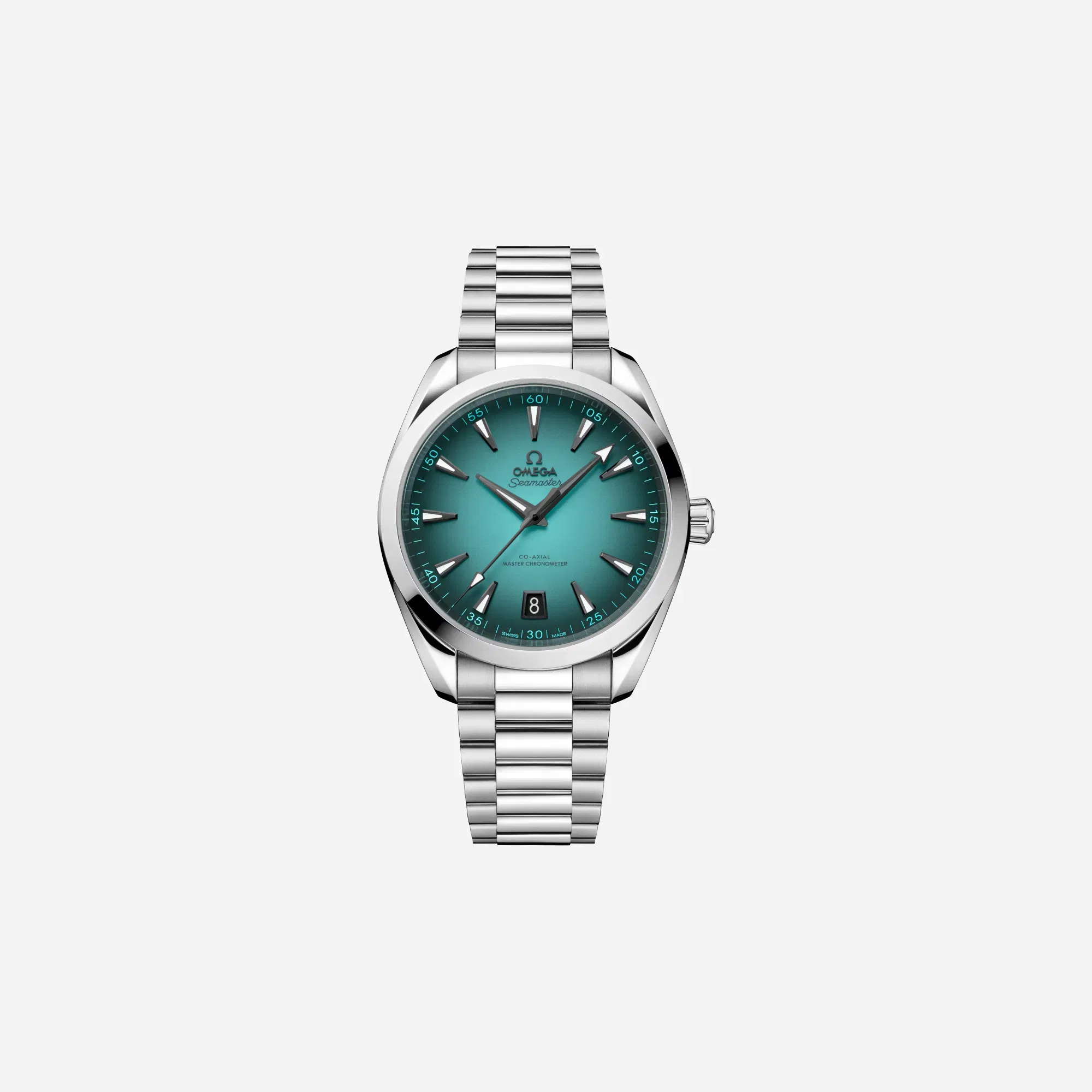 Omega Seamaster Aqua Terra 150M Turquoise Black Gradient Dial Stainless Steel Strap Watch - 220.10.41.21.03.006