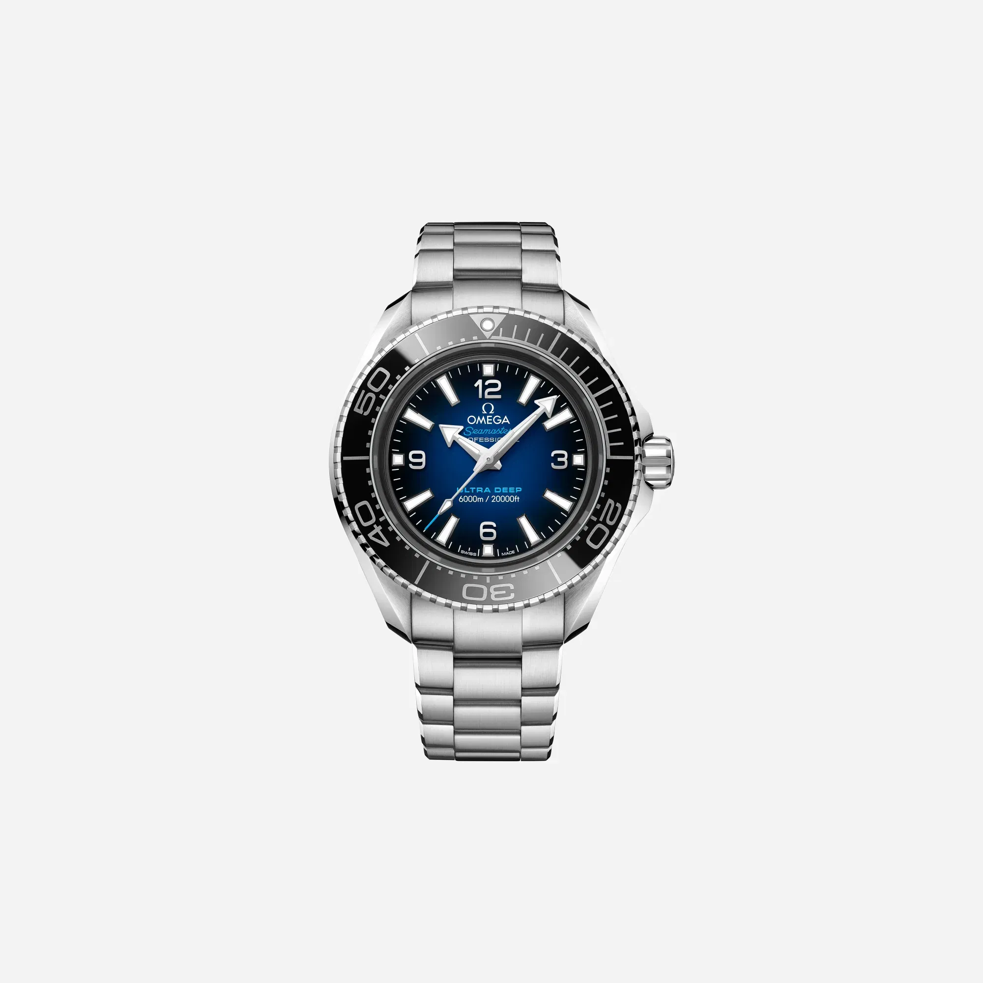 Omega Seamaster Planet Ocean 6000M Ultra Deep Blue Lacquered Gradient Dial O-MEGA Stainless Steel Strap Watch - 215.30.46.21.03.001