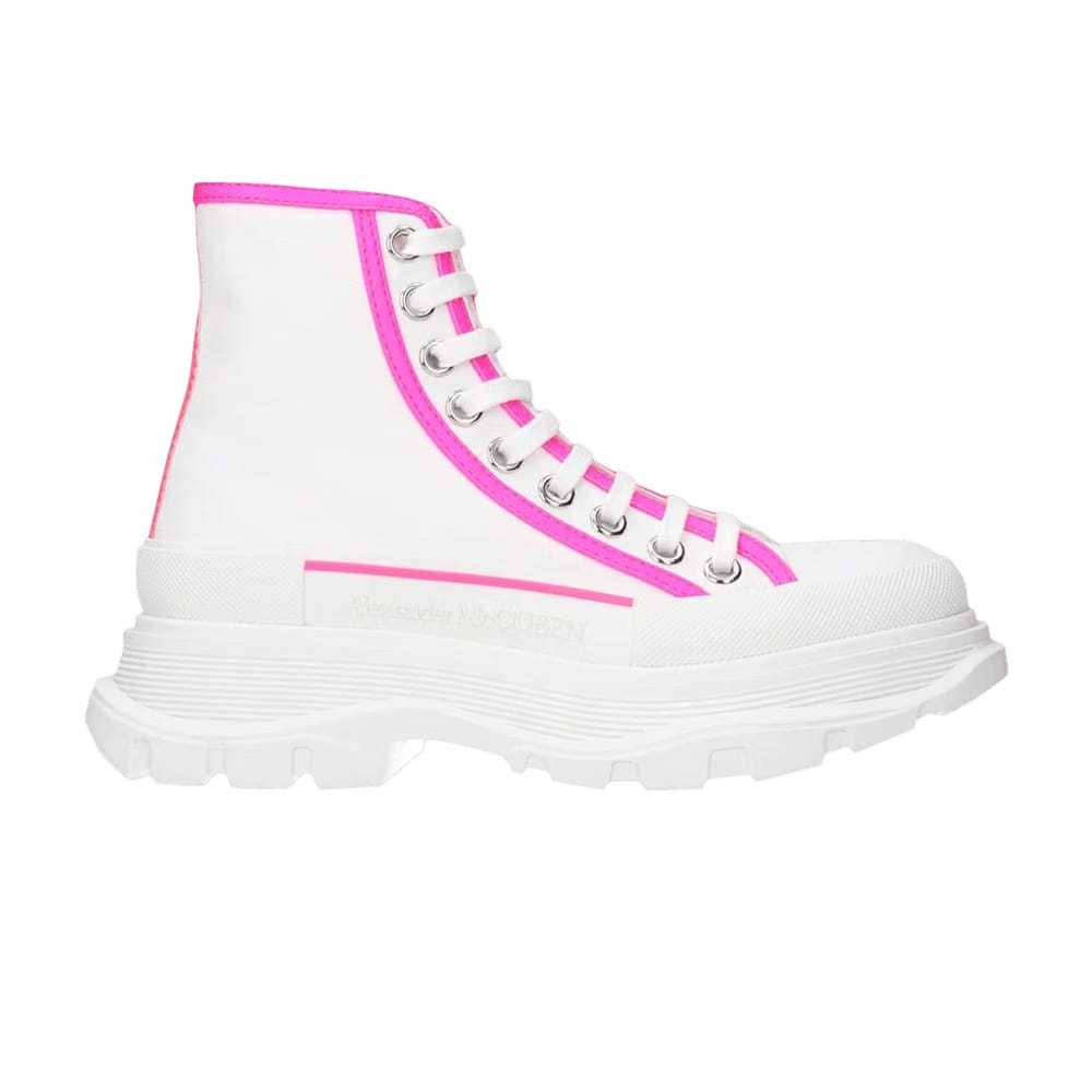 Alexander McQueen Wmns Tread Slick Boot 'White Fluo Pink'