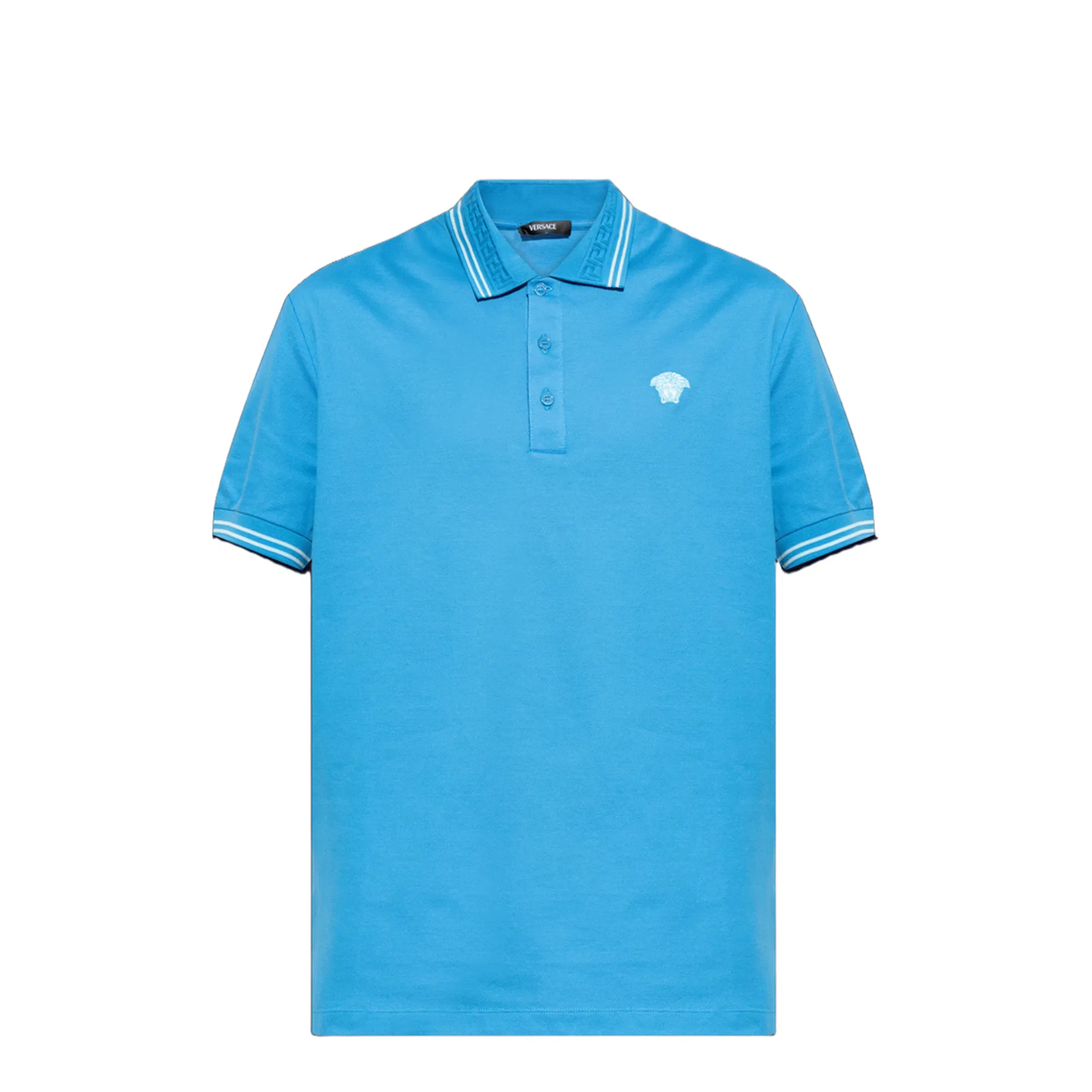 Men's Knitted Polo Shirt Light Blue