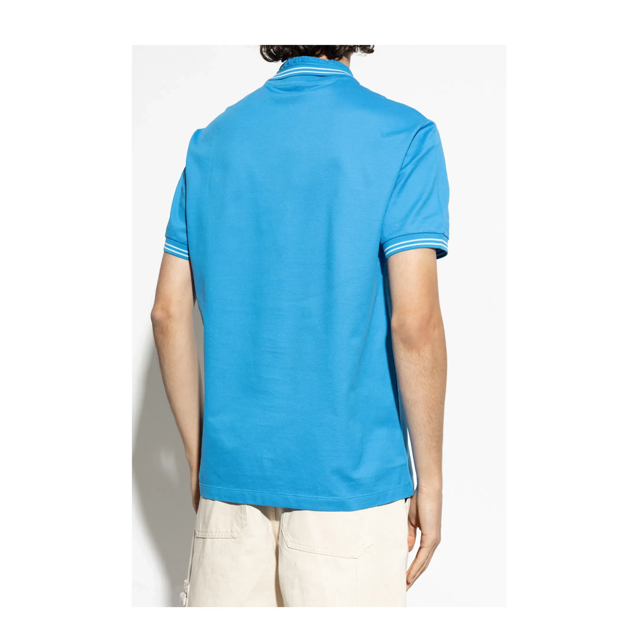 Men's Knitted Polo Shirt Light Blue