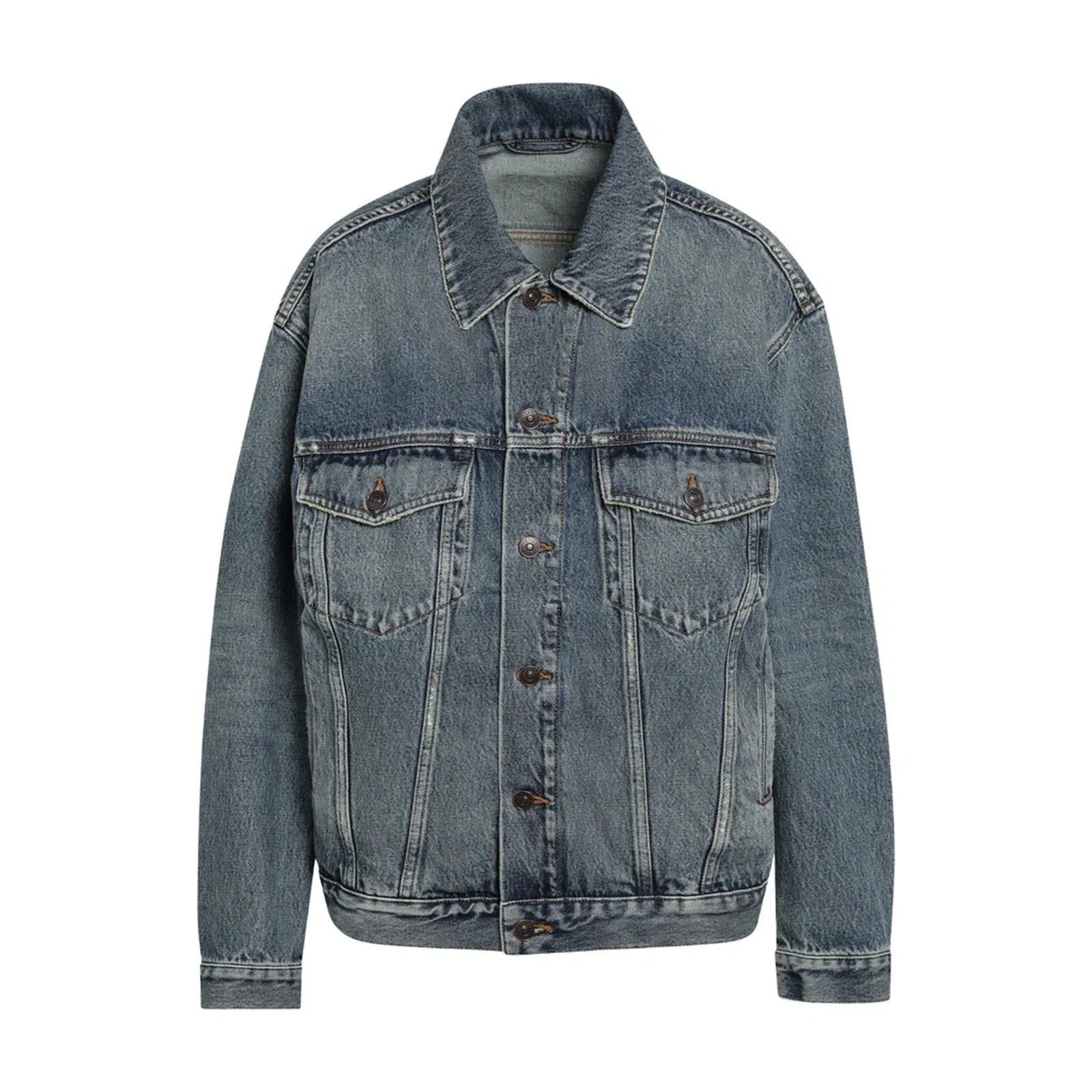 Kick Cotton Denim Jacket in Dirty Vintage Blue