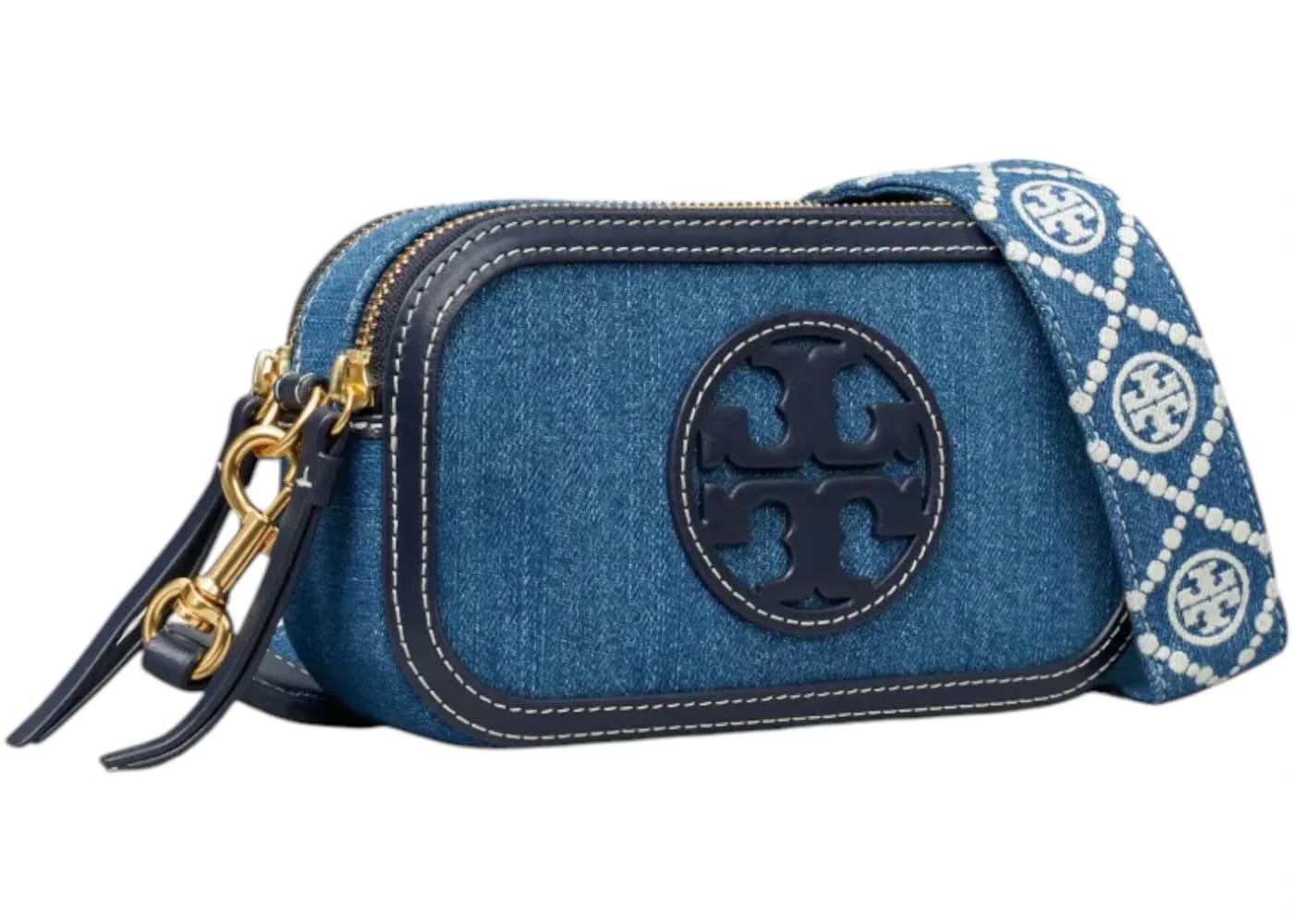 Tory Burch Miller Denim Mini Crossbody Denim Multi
