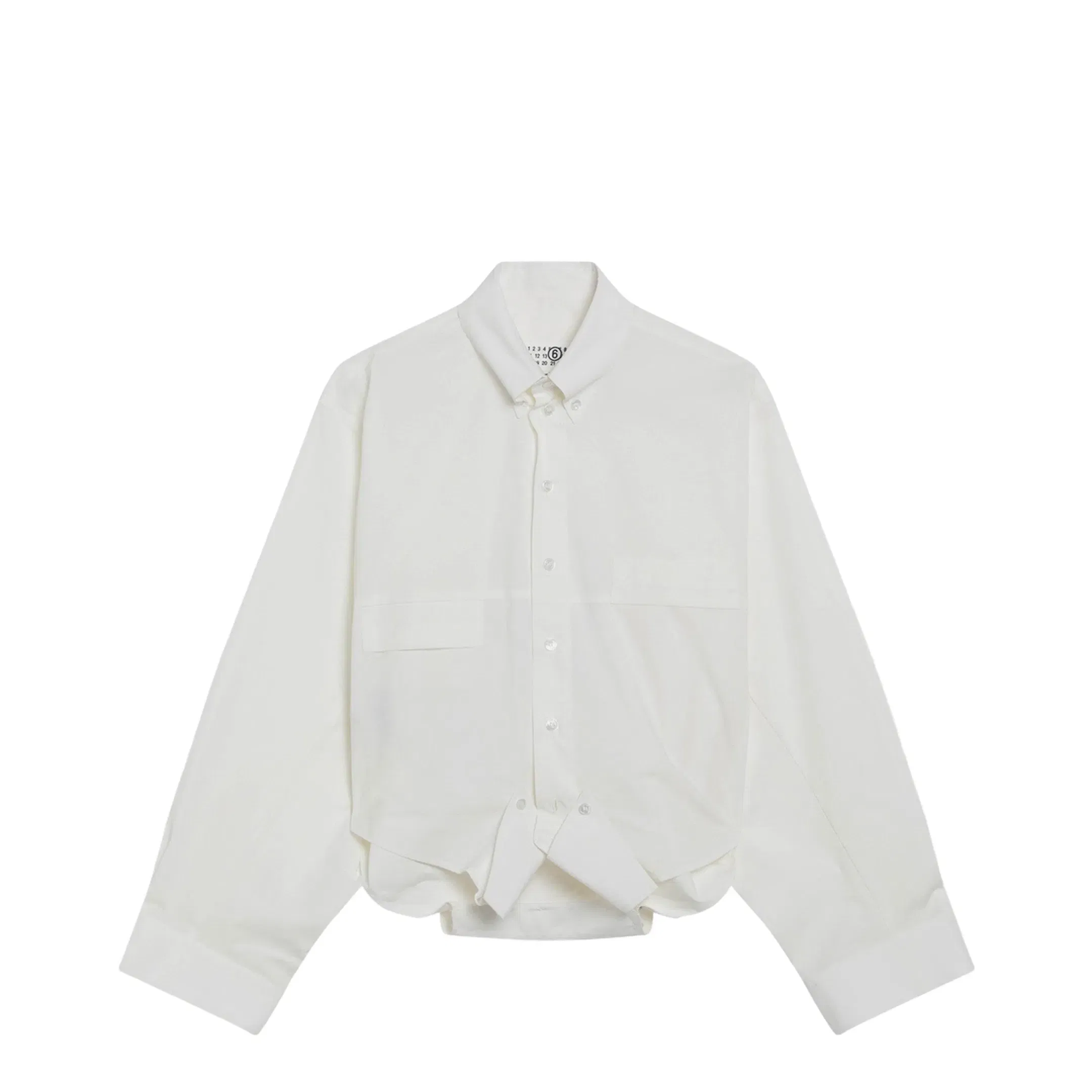White Cotton Shirt with Mirrored Effect