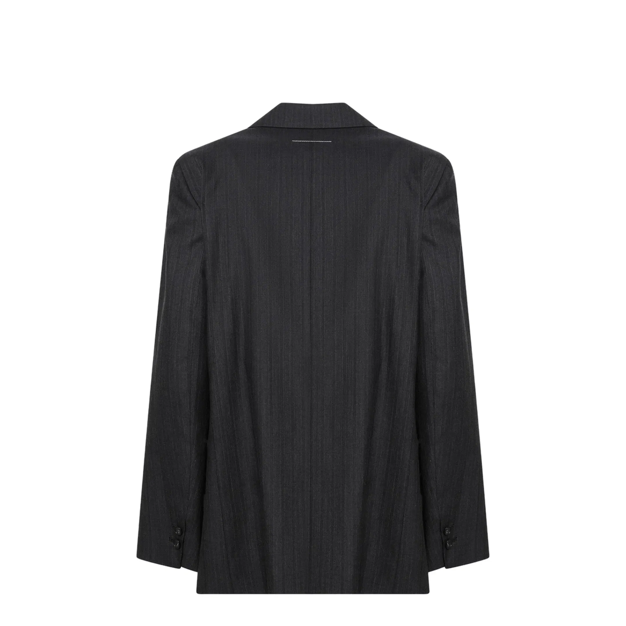 Black Wool-Blend Jacket with Gloves