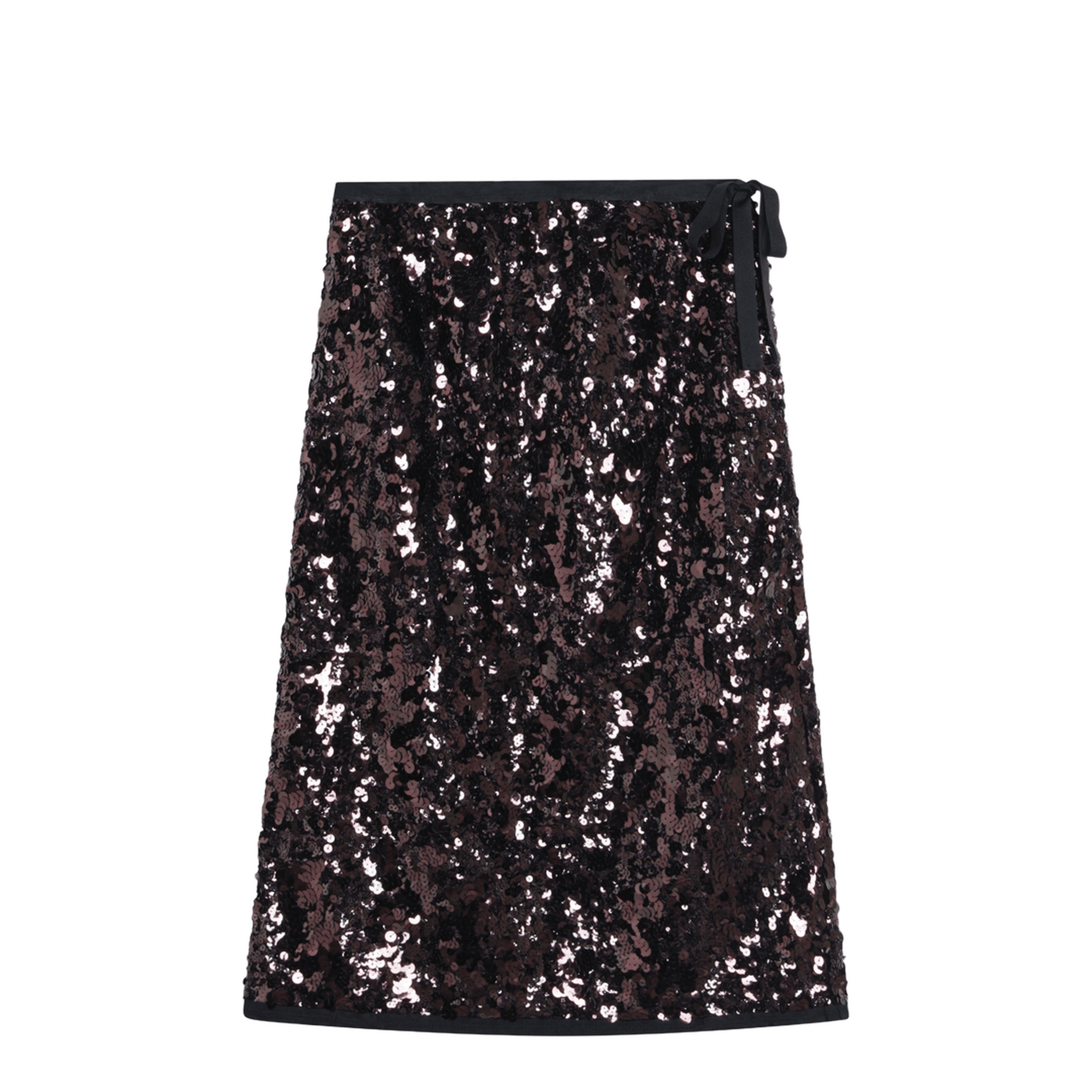 Plum-coloured sequined skirt