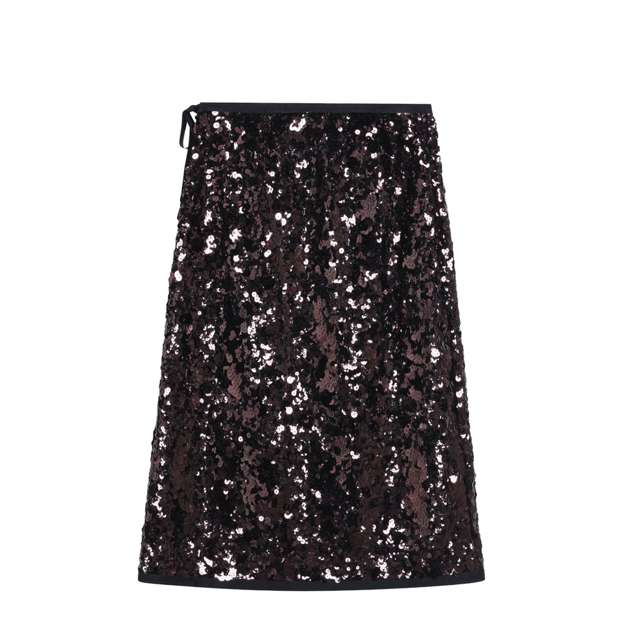 Plum-coloured sequined skirt