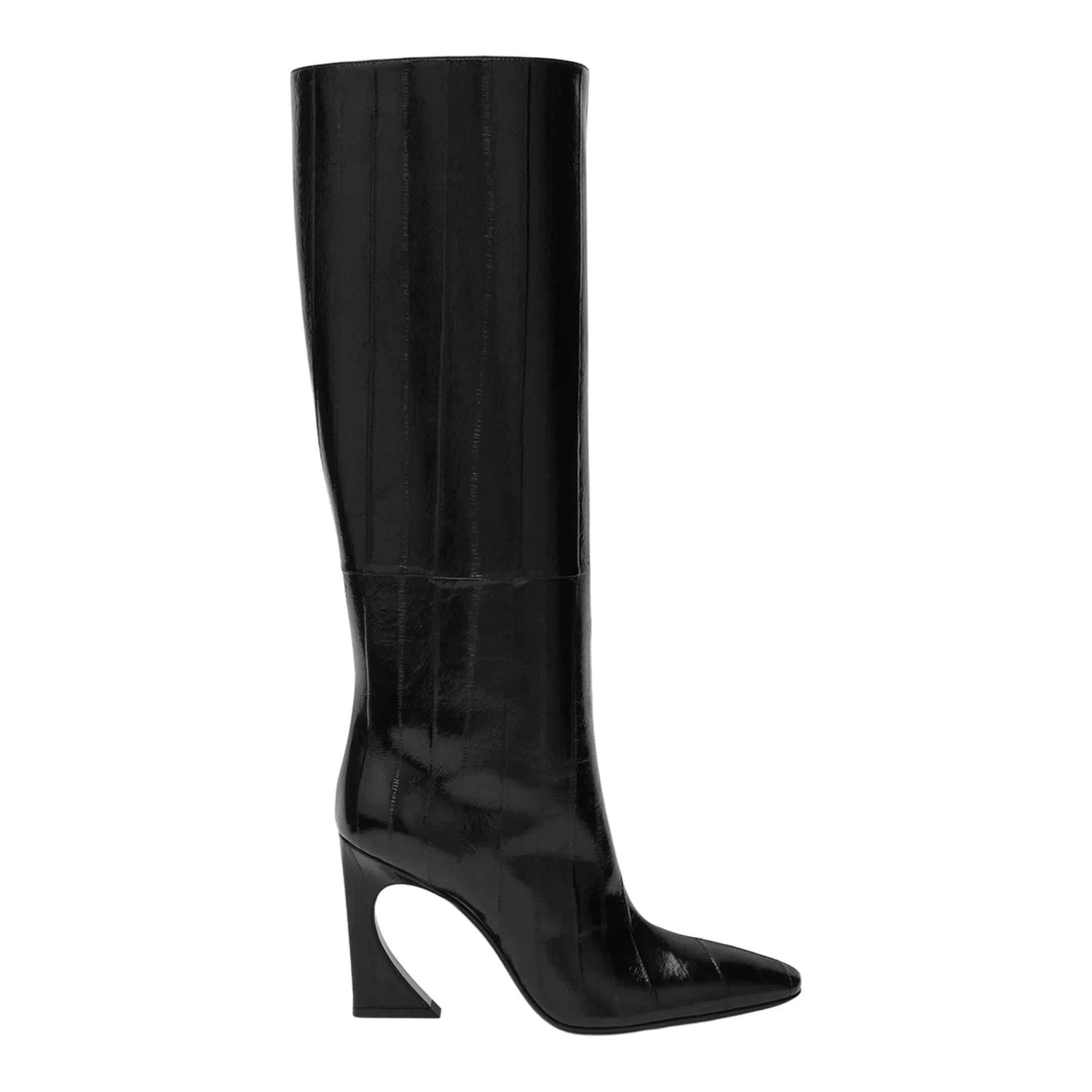 Black Hagfish Leather Boots Arco