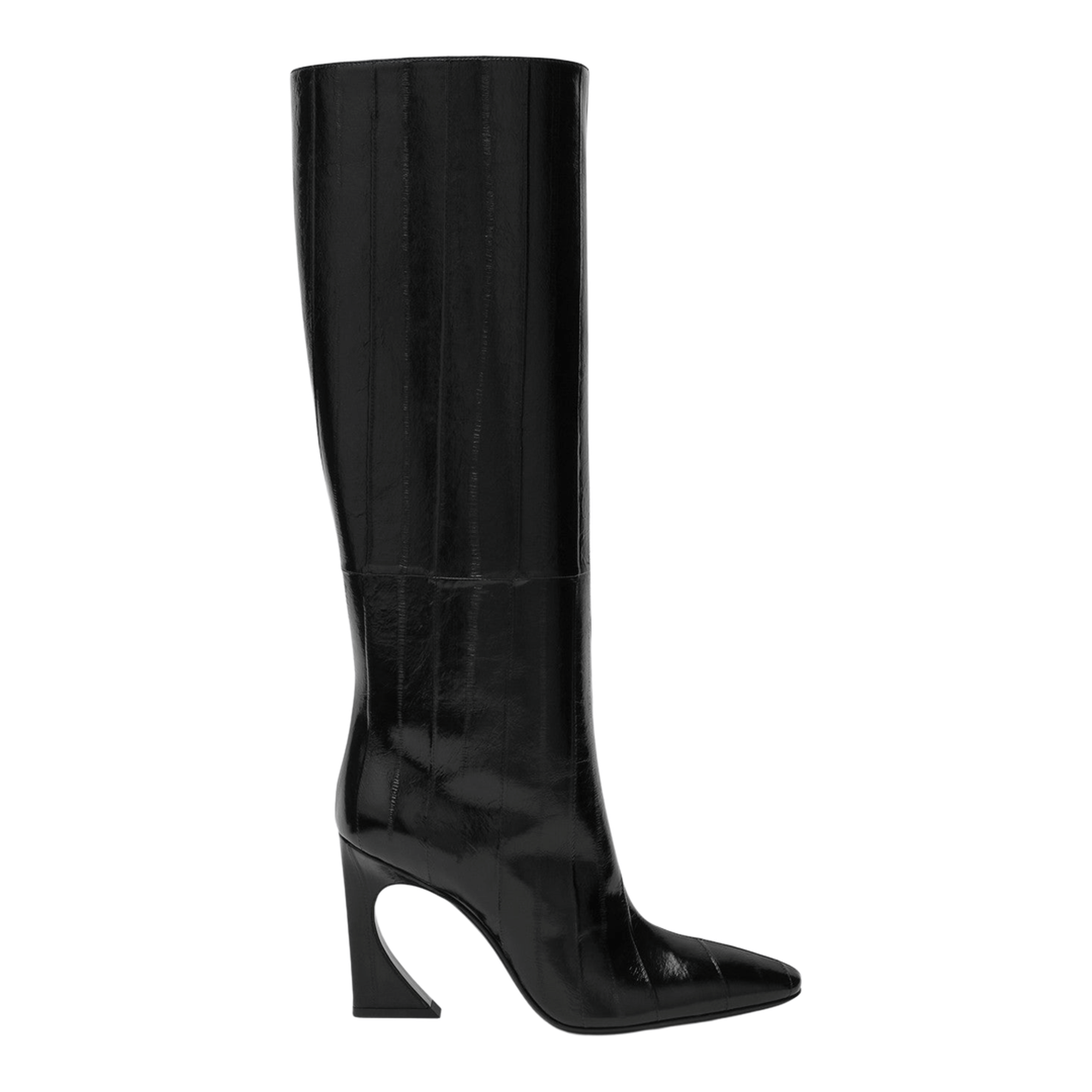 Black Hagfish Leather Boots Arco