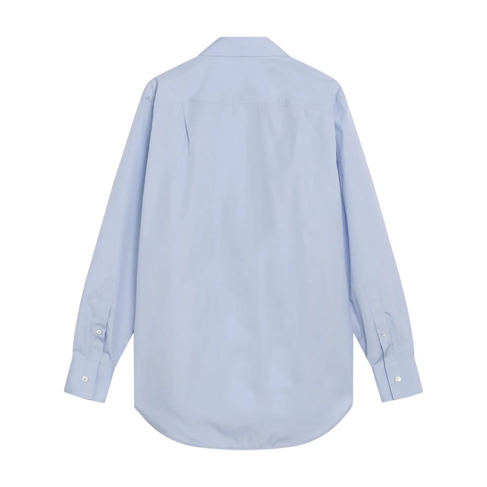 Light Blue Blouse with Folded Collar