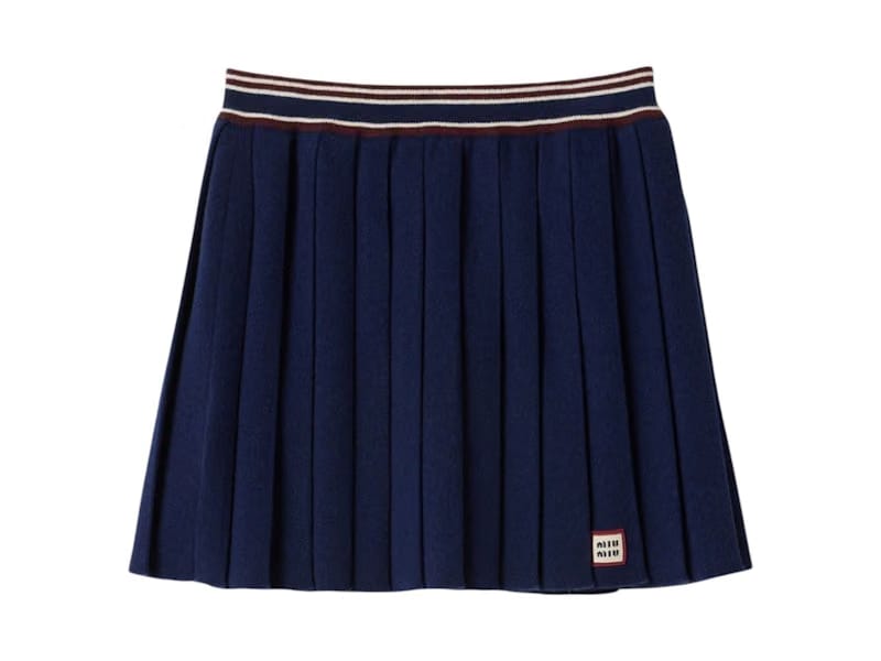 Miu Miu Wool Cashmere Skirt Navy