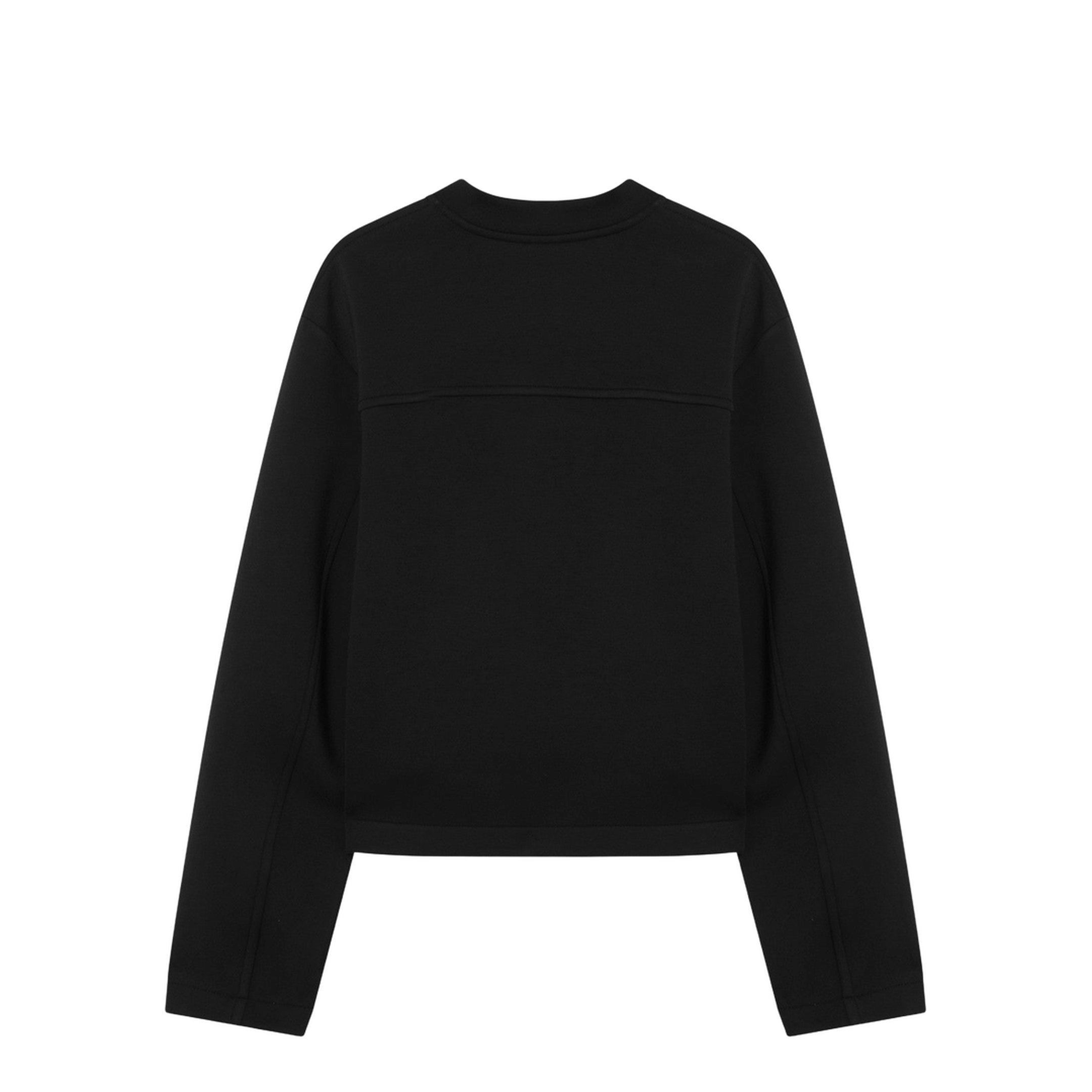 Black Sweatshirt with Asymmetric Hem