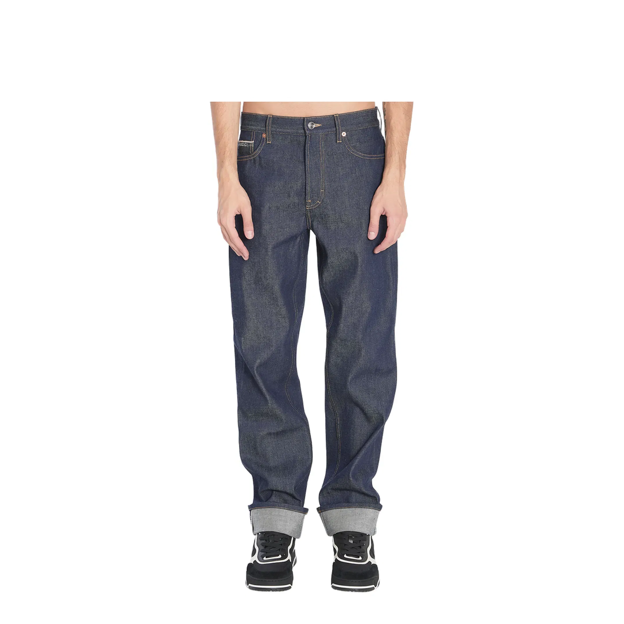 Denim Trousers with Hem Details