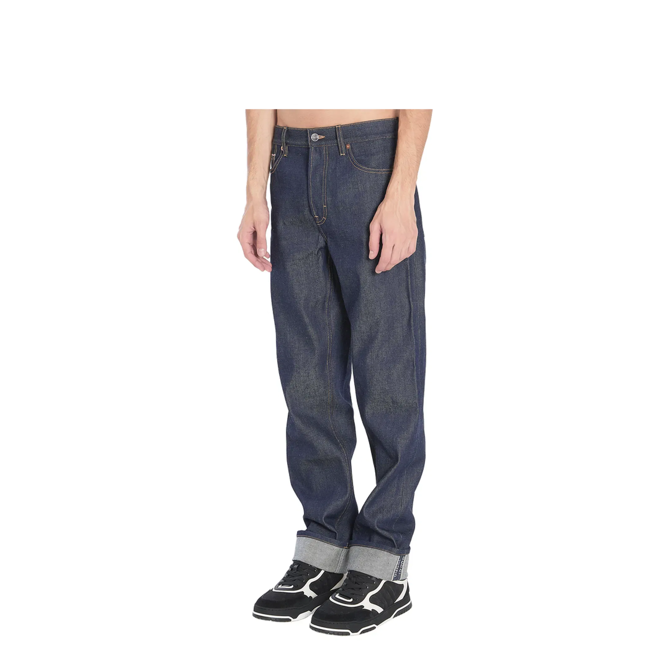 Denim Trousers with Hem Details
