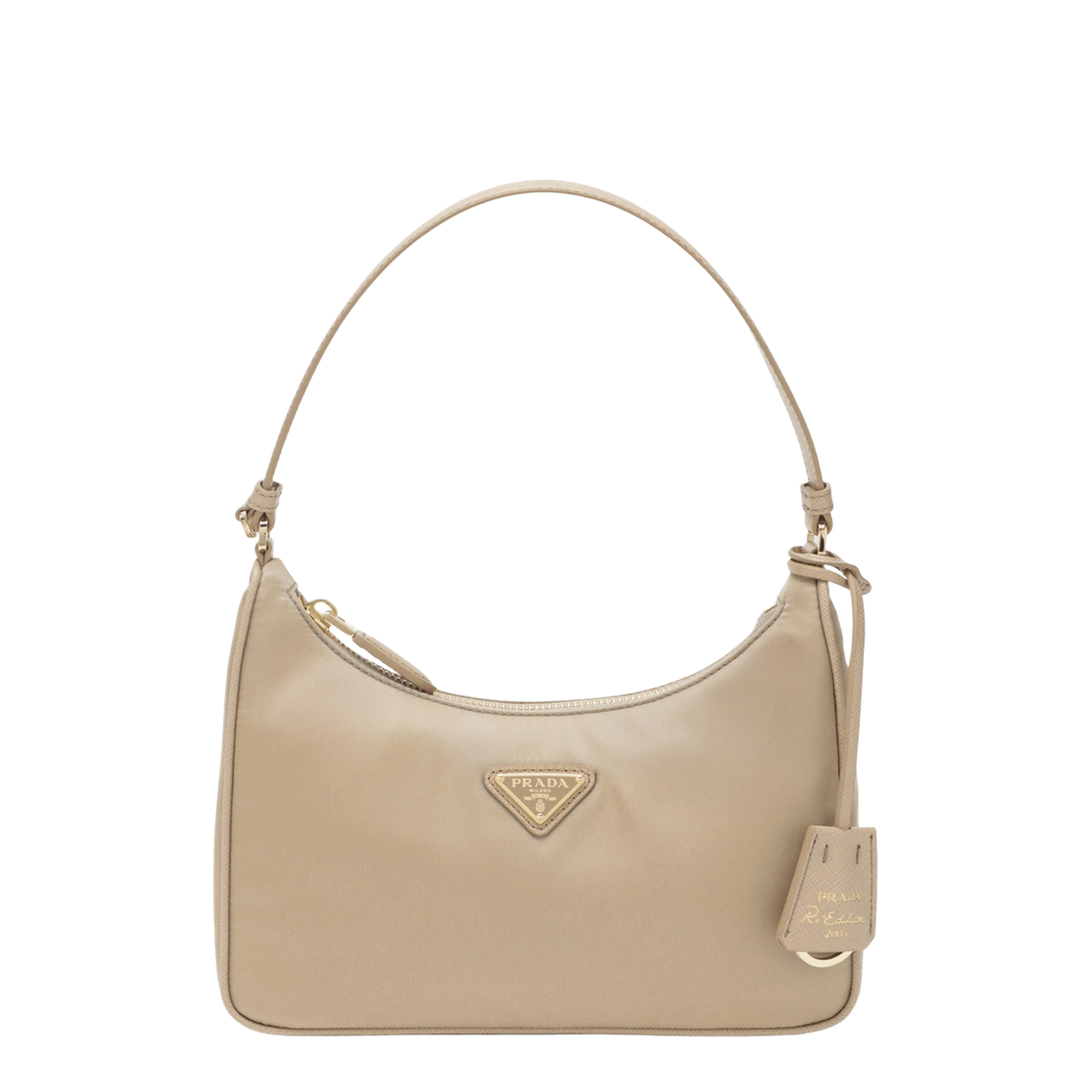 Recycled Nylon Handbag In Brown