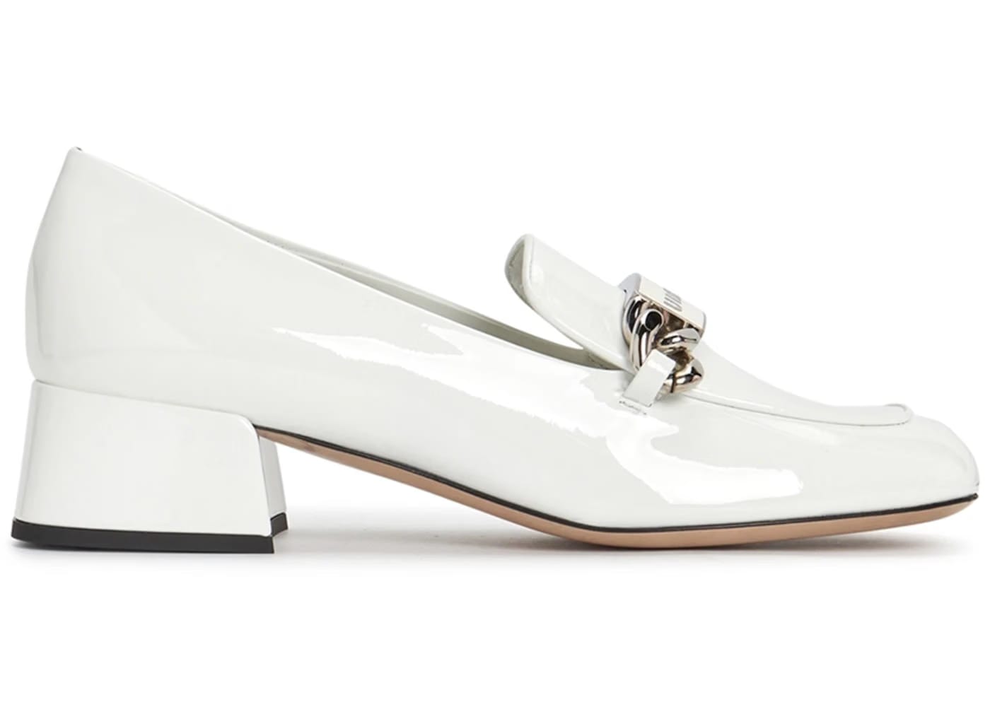 Miu Miu Patent Leather Pump Loafers White (Women's)