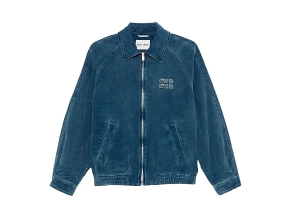 Miu Miu Washed Corduroy Jacket Azzurro