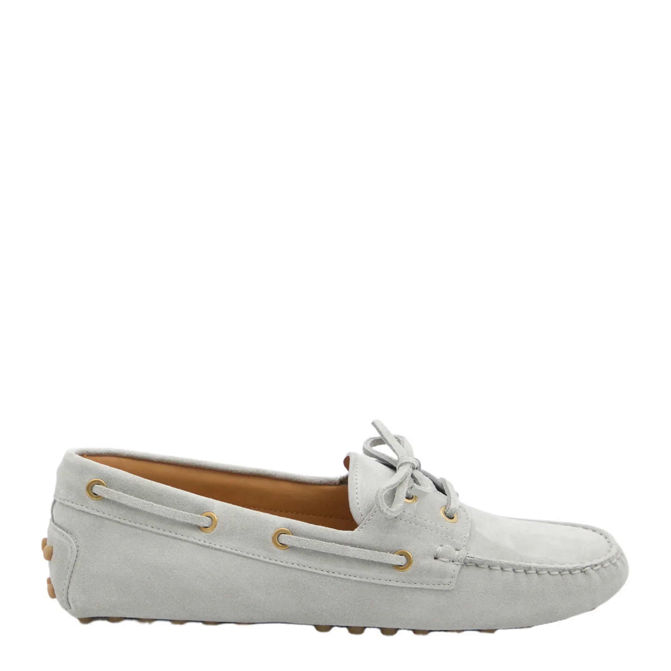 Light Blue Loafers With Almond Toe And Laces