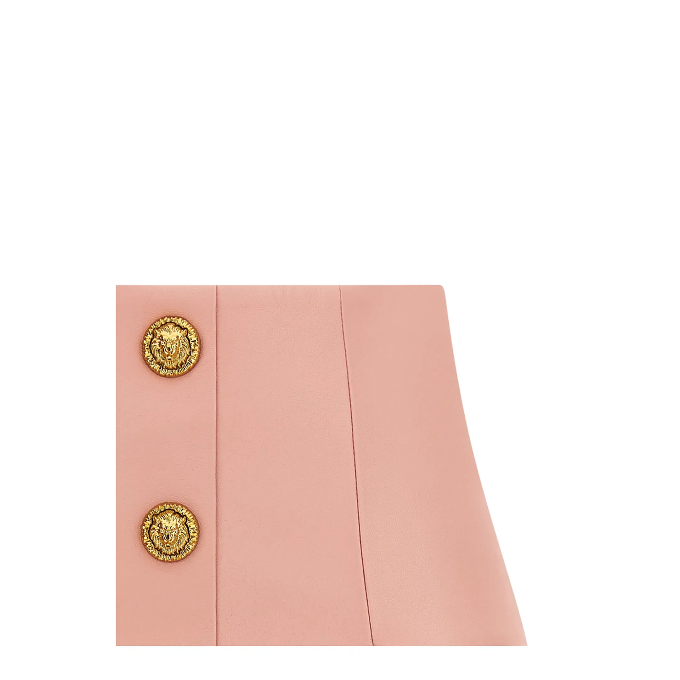Short Lambskin Skirt with Buttons