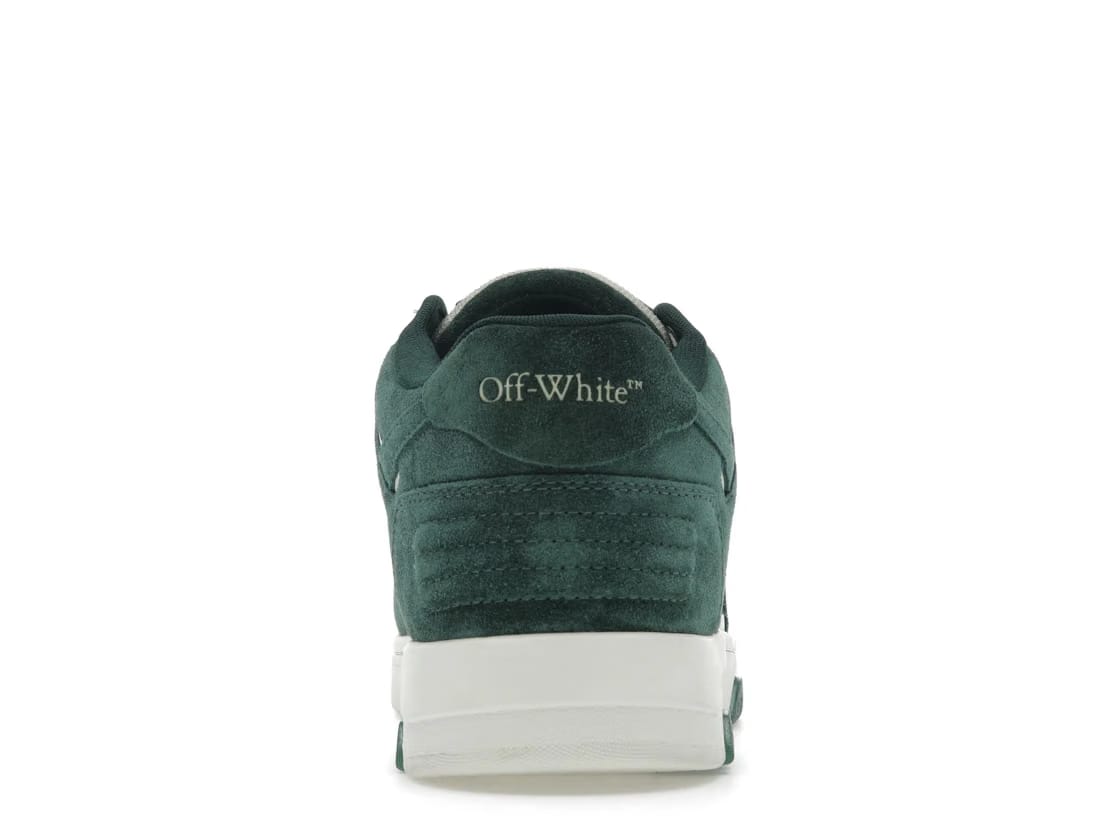 OFF-WHITE Out Of Office OOO Low Tops Jet Green Ecru Suede
