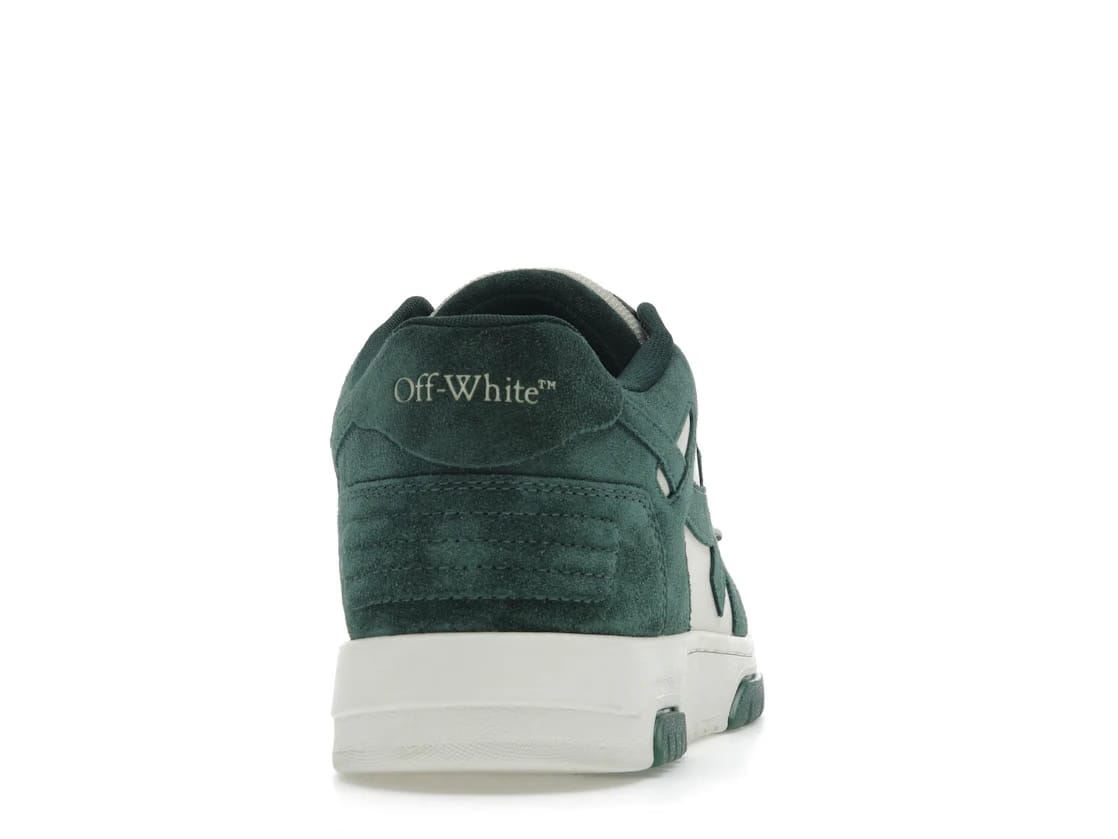 OFF-WHITE Out Of Office OOO Low Tops Jet Green Ecru Suede