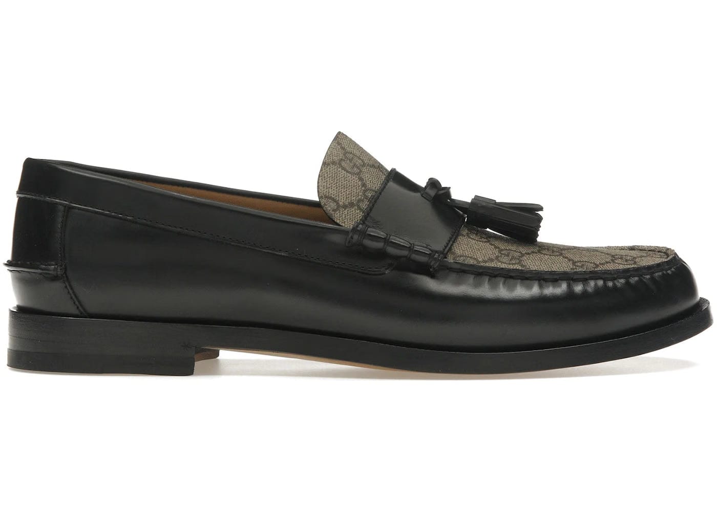 Gucci Tassel GG Canvas Loafers Black Ebony
