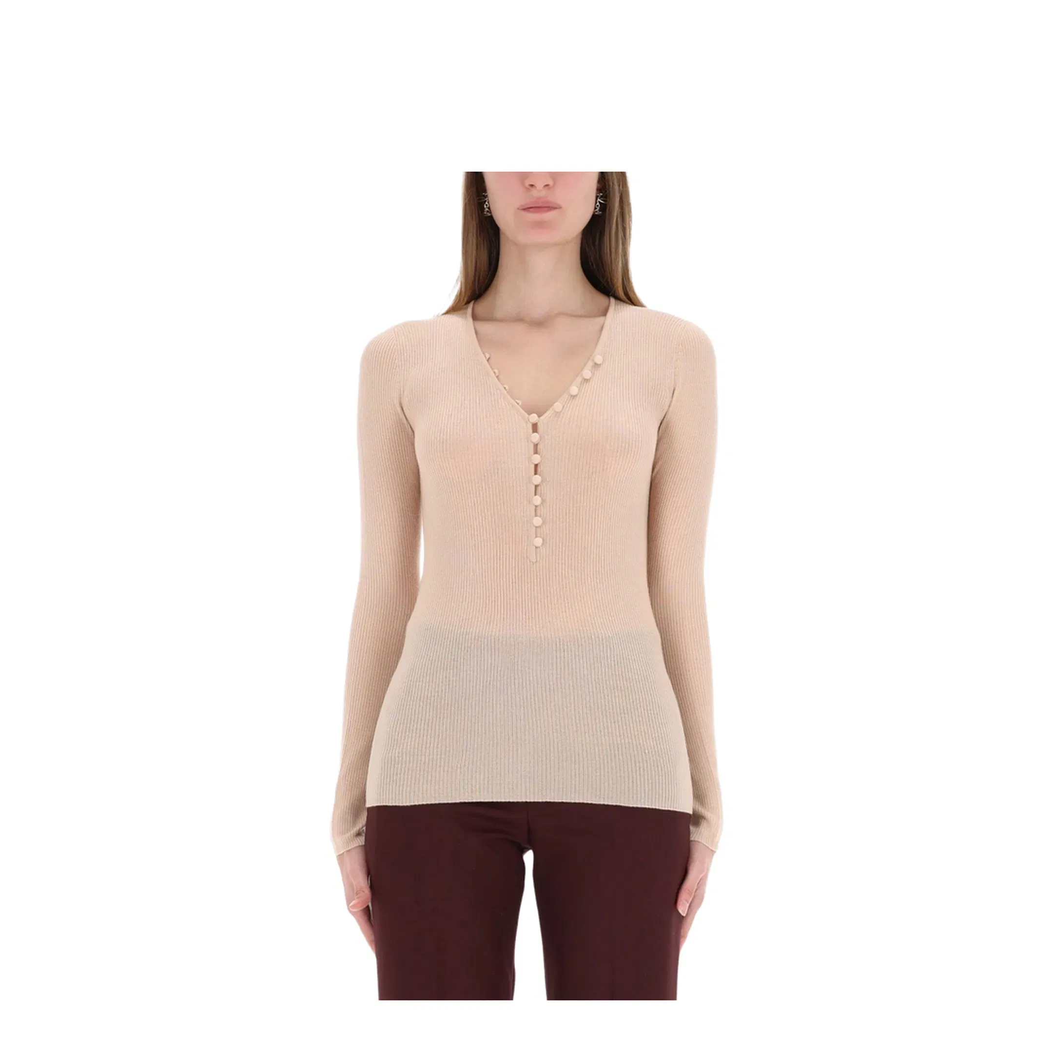 Ribbed Knit with Buttons