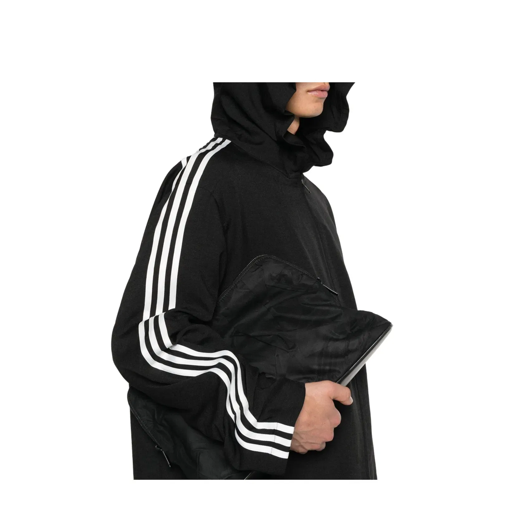 Hooded Neckline Zip Fastening Long Sleeves Relaxed Fit Hoodie