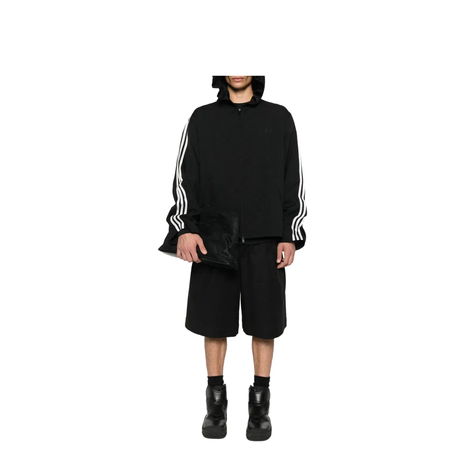 Hooded Neckline Zip Fastening Long Sleeves Relaxed Fit Hoodie