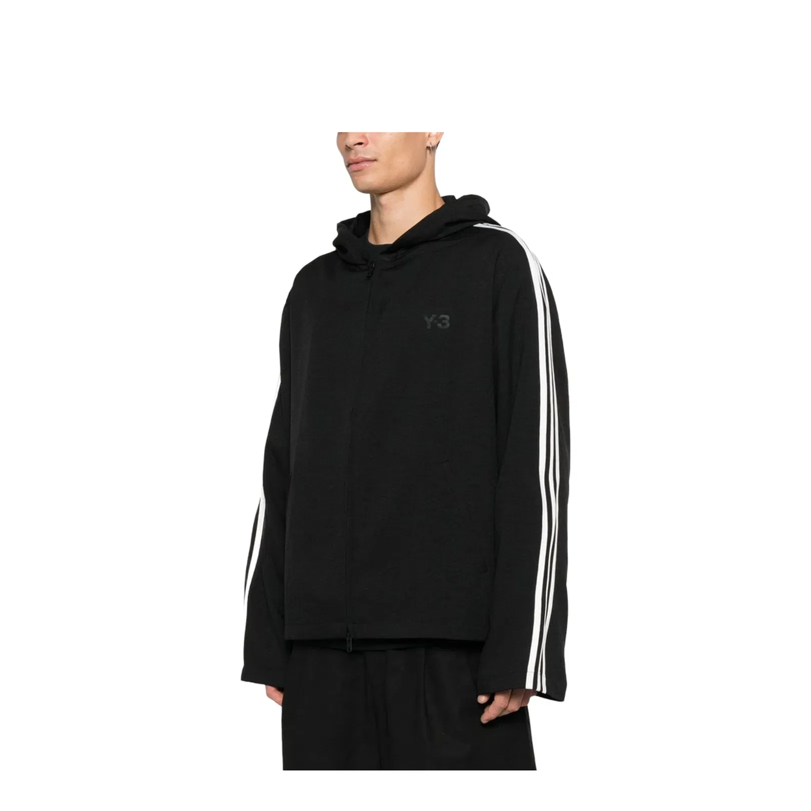 Hooded Neckline Zip Fastening Long Sleeves Relaxed Fit Hoodie